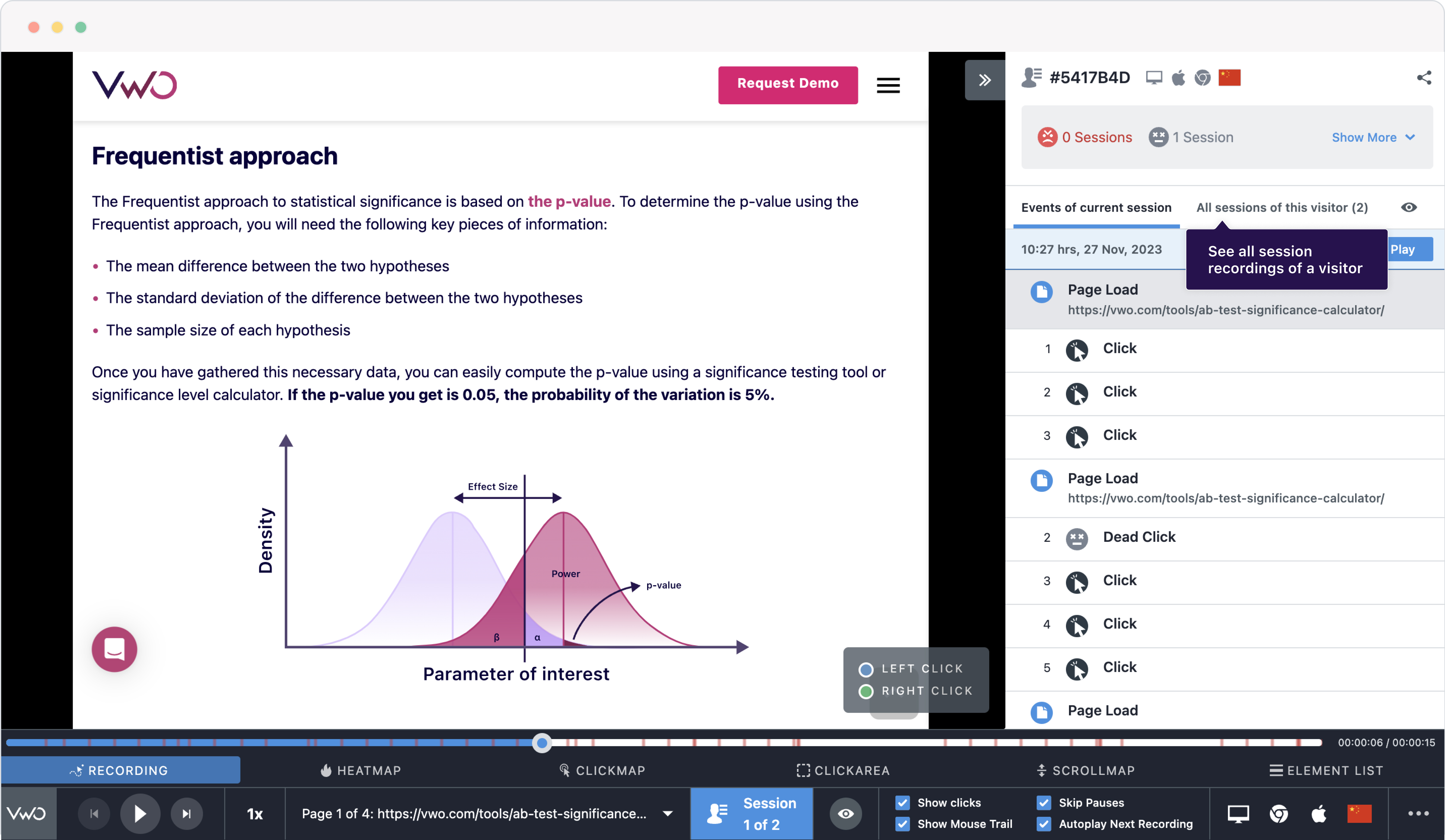 screenshot of VWO Insights